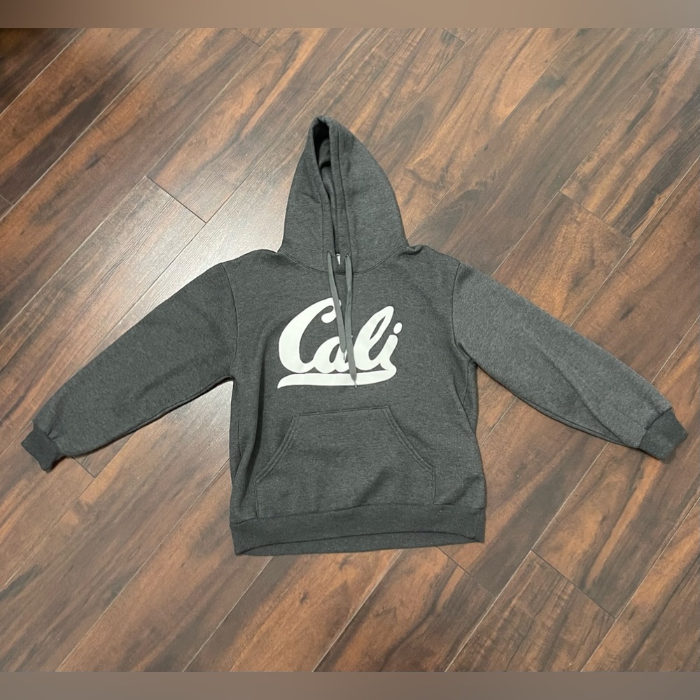 Vintage Hill Brand Pullover Gray Hoodie Cali Graphics Men’s Size Medium USA Made